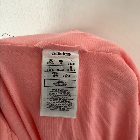 Adidas pink with white lettering bomber jacket - Picture 3 of 3